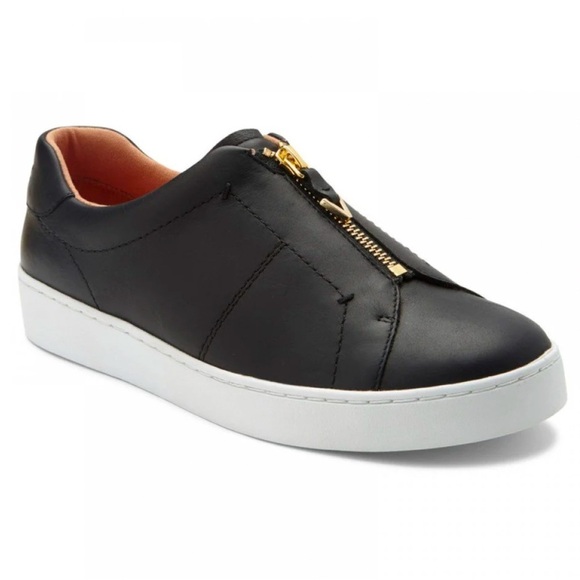 Vionic Black Leather Ellis Zip Up Slip On Casual Sneaker Women’s 6.5 TVW5254 - Picture 1 of 9